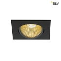 SLV LED Ceiling recessed spot NEW TRIA 68 square for 6.8cm, 7.2W 1800-3000K 440lm 38, swiveling, TRIAC dimmable, black