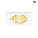 SLV LED Ceiling recessed spot NEW TRIA 68 square for 6.8cm, 7.2W 1800-3000K 440lm 38, swiveling, TRIAC dimmable, white