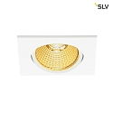 SLV LED Ceiling recessed spot NEW TRIA 68 square for 6.8cm, 7.2W 1800-3000K 440lm 38, swiveling, TRIAC dimmable, white