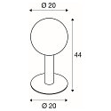 SLV Udend�rs Standerlampe GLOO PURE 44 Pole, E27, IP44 IK04, sk�rm � 20cm, h�jde 44cm, antracit
