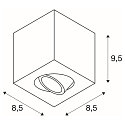 SLV Loftlampe TRILEDO Single, GU10 QPAR51, 30� svinge, cuboid, Alu b�rstet