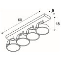 SLV Wall and Ceiling luminaire KALU CW, Quad, QPAR111, 4x max. 75W, white