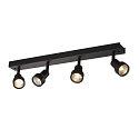V�g- og Loftlampe PURI CW, Quad, 4x GU10 QPAR51, med dekorative ringe, sort