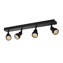 SLV V�g- og Loftlampe PURI CW, Quad, 4x GU10 QPAR51, med dekorative ringe, sort