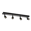 SLV V�g- og Loftlampe PURI CW, Quad, 4x GU10 QPAR51, med dekorative ringe, sort
