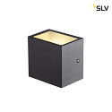 SLV LED Outdoor Wall luminaire SITRA CUBE WL, UP/DOWN, IP44 IK05, 10W 3000K, 2x 560lm 90, anthracite
