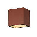 SLV LED Udend�rs V�glampe SITRA CUBE WL, UP/DOWN, IP44 IK05, 10W 3000K 2x560lm 105�, rust-farvet