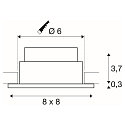 LED Udend�rs Indbygningsdownlight PATTA-I firkantet, IP65 IK02, 7.3W 1800-3000K 440lm, Dim to Warm, sort