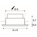 SLV LED Udend�rs Indbygningsdownlight PATTA-I firkantet, IP65 IK02, 7.3W 1800-3000K 440lm, Dim to Warm, hvid