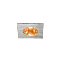SLV LED Udend�rs Indbygningsdownlight PATTA-I firkantet, IP65 IK02, 7.3W 1800-3000K 440lm, Dim to Warm, Alu b�rstet