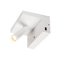 SLV Premium LED V�glampe KARPO BEDSIDE, 6.6W 3000K 390lm 36�, d�mpbar, med 2 USB-porte, hvid