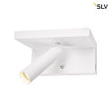 SLV Premium LED Wall luminaire KARPO BEDSIDE, 6.6W 3000K 390lm 36, dimmable, with 2 USB ports, white