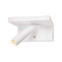 SLV Premium LED V�glampe KARPO BEDSIDE, 6.6W 3000K 390lm 36�, d�mpbar, med 2 USB-porte, hvid