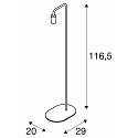 Floor lamp FITU FL, E27, with switch, white