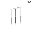 SLV Pendant luminaire FITU PD, E27, length 40cm, pendulum 250cm, open cable end, brushed alu