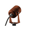 SLV Premium LED Outdoor Earth spike luminaire LED SPIKE, IP55 IK06, 6W 3000K 400lm 40�, swiveling, rust-colored
