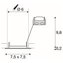 SLV Ceiling recessed luminaire PIKA, GU10 QPAR51, square, fixed, chrome