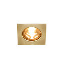Ceiling recessed luminaire PIKA, GU10 QPAR51, square, fixed, polished brass