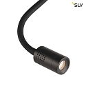 SLV Premium LED Displaylampe DIO FLEX PLATE, med flex arm og switch, 1.9W 45, 2700K 70lm, sort