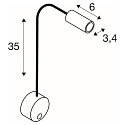 SLV Premium LED Displaylampe DIO FLEX PLATE, med flex arm og switch, 1.9W 45�, 4000K 70lm, sort