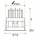 SLV LED Loftindbygningslampe HORN MAGNA, 7.7W 3000K,, 400lm 25�, sort / guld