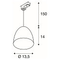 3-Faset Pendel PARA CONE 14, GU10, inkl. 3-Faset-Adapter, sort/guld