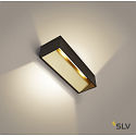 SLV LED Wall luminaire LOGS IN L, 17W, 3000K, 1100lm, TRIAC dimmable, black/gold