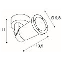 SLV Udend�rs V�g- og Loftlampe NAUTILUS 25, QPAR51, IP54 IK02, GU10 maks. 11W, drejelig, sort mat