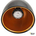 SLV 1-Faset Downlight PARA CONE 14 QPAR51, GU10, inkl. 1-Faset-Adapter, sort/guld