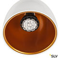 SLV 1-Faset Downlight PARA CONE 14 QPAR51, GU10, inkl. 1-Faset-Adapter, hvid/guld