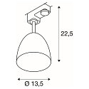 SLV 3-Faset Downlight PARA CONE 14 QPAR51, GU10, inkl. 3-Faset-Adapter, hvid/gold