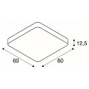 SLV LED Loftlampe MEDO 60 SQUARE DALI LED, 39W, 105�, 3000K, 3300lm, hvid