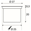 SLV LED Gulvindbygningslampe DASAR� 270 LED Udend�rslampe, rund, symmetrisk lysstr�le, 30W, IP65/IP67, sort, rustfrit st�l