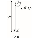 SLV LED Udend�rsspot ESKINA 80 POLE LED Standerlampe, 14,5W, 95�, 3000/4000K, 1000lm, IP65, d�mpbar, antracit