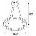 LED Pendel ONE 60 DALI LED, 25W, 3000/4000K, 1400/1500lm, sort