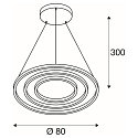 LED Pendel ONE TRIO DALI LED, 65W, 3000/4000K, 3900/4200lm, sort