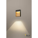 SLV LED Outdoor wall luminaire FLATT LED, 14W, 3000/4000K, IP65, 500lm, anthracite/brown
