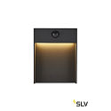 SLV LED Udendrslampe FLATT SENSOR LED Vglampe, 16W, 3000/4000K, 600lm, IP54, antracit