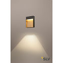 SLV LED Outdoor wall luminaire FLATT SENSOR LED, 16W, 3000/4000K, 600lm, IP54, anthracite/brown