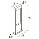 SLV LED Udend�rslampe FLATT POLE LED Standerlampe, 9,7W, 3000/4000K, 400lm, IP65, 65cm, antracit/brun