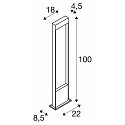 SLV LED Udend�rslampe FLATT POLE LED Standerlampe, 9,7W, 3000/4000K, 400lm, IP65, 100cm, antracit