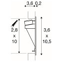 LED Wall recessed luminaire NOTAPO, 3000K, 6lm, white, 10.5cm