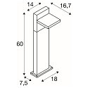 SLV LED Udend�rslampe ABRIDOR POLE LED Standerlampe, 14W, 3000/4000K, 750lm, IP55, antracit, 60cm