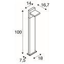 SLV LED Udend�rslampe ABRIDOR POLE LED Standerlampe, 14W, 3000/4000K, 750lm, IP55, antracit, 100cm