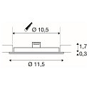 SLV LED Loft-/Indbygningslampe SENSER 12 LED, rund, 3000K, 470lm, IP20, hvid