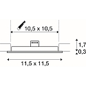 LED Loft-/Indbygningslampe SENSER 12 LED, eckig, 3000K, 440lm, IP20, hvid