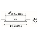 LED Loft-/Indbygningslampe SENSER 24 LED, eckig, 3000K, 1200lm, IP20, hvid