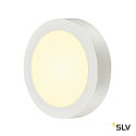 SLV LED Wall / Ceiling luminaire SENSER 18 CW, round, IP20, white, 12W, 3000K, 880lm