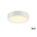 SLV LED Wall / Ceiling luminaire SENSER 18 CW, round, IP20, white, 12W, 3000K, 880lm