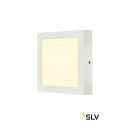 SLV LED Wall / Ceiling luminaire SENSER 18 CW, square, 880lm, IP20, white, 12W, 3000K